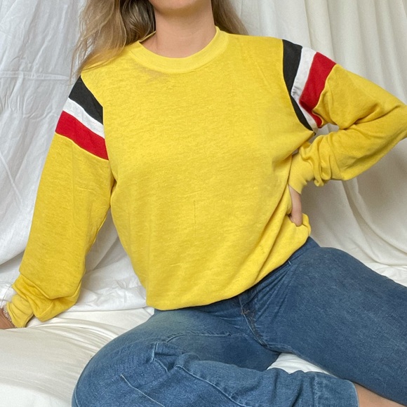 Vintage Canary Yellow Threadbare Sweatshirt - Picture 3 of 13